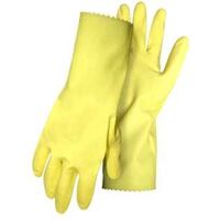 GLOVES FLOCK LINED LATEX YEL L