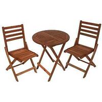 1312222 - BISTRO SET ROUND FOLDING HDWD