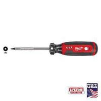 Milwaukee MT217 Screwdriver, #1 Drive, Square Drive, 6.7 in OAL, 3 in L Shank, Acetate Handle, Cushion-Grip Handle