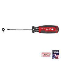 Milwaukee MT218 Screwdriver, #2 Drive, Square Drive, 8.3 in OAL, 4 in L Shank, Acetate Handle, Cushion-Grip Handle