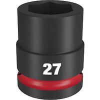 Milwaukee SHOCKWAVE Impact Duty Series 49-66-6365 Shallow Impact Socket, 27 mm Socket, 3/4 in Drive, Square Drive