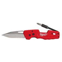 Milwaukee FASTBACK Series 48-22-1540 Folding Knife, 3 in L Blade, Stainless Steel Blade, 1-Blade, Red Handle