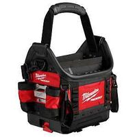 Milwaukee PACKOUT 48-22-8311 Structured Tote, 9-3/4 in W, 15 in D, 19 in H, 35 -Pocket, Polyester, Red