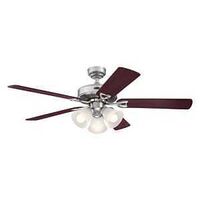 Westinghouse Travis Series 7312200 Indoor Ceiling Fan, Natural Maple/Rosewood Blade, 52 in Sweep, MDF Blade