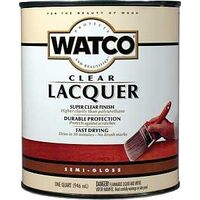 WATCO 63141 Lacquer Clear Wood Finish, Semi-Gloss, Liquid, Clear, 1 qt, Can