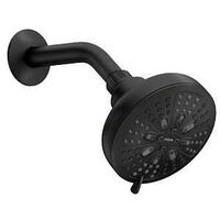 SHOWER HEAD 8-FUNC MAT BLK 5IN