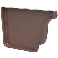 END CAP GUTTER RIGHT BROWN 5IN