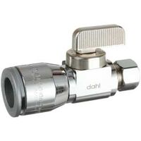 DAHL 511-QG3-31 Supply Stop Valve, 1/2 x 3/8 in Connection, Compression, 125 psi Pressure, Manual Actuator, Brass Body