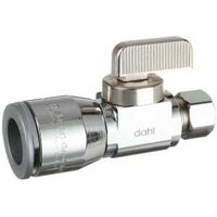 DAHL 511-QG3-30 Supply Stop Valve, 1/4, 1/2 in Connection, Compression, Manual Actuator, Brass Body