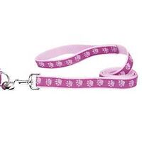 Casual Canine ZA8861 66 75 Two-Tone Pawprint Dog Lead, 6 ft L, 1 in W, Nylon Line, Pink, Fastening Method: Swivel Clip
