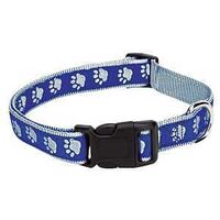 Casual Canine ZA8871 06 19 Dog Collar, 6 to 10 in L Collar, 3/8 in W Collar, Nylon, Blue, Two Tone Paw Print