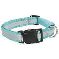 Guardian Gear ZA984 10 19 Dog Collar, 10 to 16 in L Collar, 5/8 in W Collar, Nylon, Blue, Reflective Taping