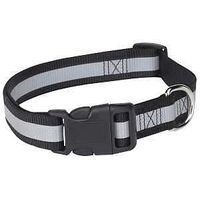 Guardian Gear ZA984 14 17 Dog Collar, 14 to 20 in L Collar, 5/8 in W Collar, Nylon, Black, Reflective Taping