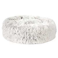 Slumber Pet ZW1652 18 11 Plush Cuddler Bed, 18 in L, 11 in W, Round, Bumper Style Pattern, Polyester Cover, Cream