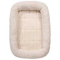 Slumber Pet ZW250 24 Dog Bed, 23-3/4 in L, 16-3/4 in W, Bumper Style Pattern, Sherpa Cover, Natural