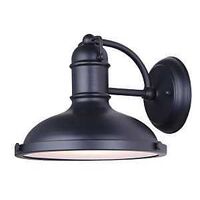 Canarm IOL322BK Outdoor Down Light, 120 V, 60 W, Incandescent Lamp, Steel Fixture, Black
