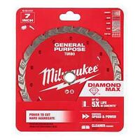Milwaukee DIAMOND MAX 49-93-9107 Turbo General-Purpose Saw Blade, 7 in Dia, DM-7/8 in-5/8 in Arbor, Turbo Rim
