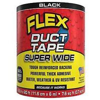 Flex Seal DTBLKR4620 Duct Tape, Peel Back, 20 ft L, 4.6 in W, Mesh Backing, Black