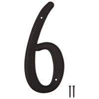 HOUSE NUMBER 6 BLACK 4IN      
