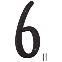 HOUSE NUMBER 6 BLACK 4IN      