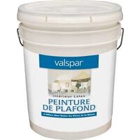 Valspar 1426 Series 1426-5GAL Interior Paint, Flat Sheen, Ceiling White, 5 gal, Pail, 400 sq-ft Coverage Area