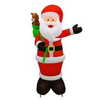 INFLATABLE SANTA W/BEAR BG 8FT