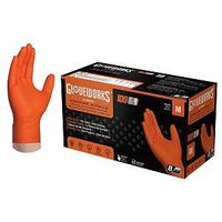 GLOVE NITRILE HD ORNG 8MIL MED