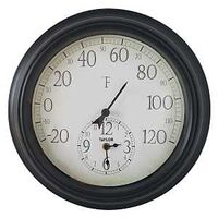 THERMOMETER W/CLOCK 14IN      