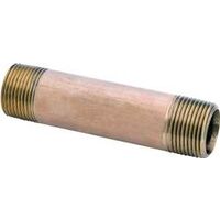 Anderson Metals 38300-0445 Pipe Nipple, 1/4 in, NPT, Brass, 4-1/2 in L