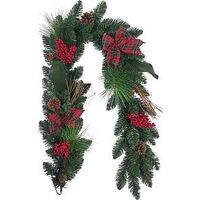 GARLAND TWIGS BERRY BOWS 5FT  