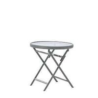 PATIO END TABLE RND STEEL BRN 
