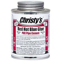 Christy's RH-RHBV-HP-36 Solvent Cement, 0.5 pt, Can, Medium Syrupy Liquid, Blue
