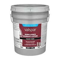 Valspar 029.1000703.008 Barn and Fence Exterior Self-Priming Paint, Water, Gloss, Black, 5 gal