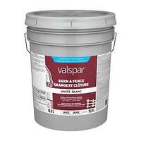 Valspar 029.1000704.008 Barn and Fence Exterior Self-Priming Paint, Water, Gloss, White, 5 gal