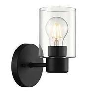 1LT WALL MATTE BLACK W/CLEAR G