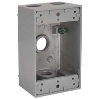WALLPLATE BOX GRY 1G 4CT 1/2IN