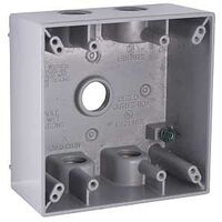 WALLPLATE BOX GRY 2G 5CT 1/2IN