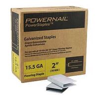 Powernail PowerStaples PS2005 Flooring Staple, 1/2 in W Crown, 2 in L Leg, 15.5 ga, Carbon Steel, Galvanized/Zinc, 5000/PK