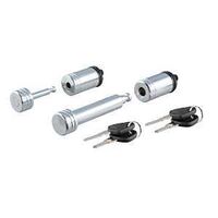 Curt 23526 Hitch and Coupler Lock Set, 5/8 in Dia Pin, Carbon Steel, Chrome