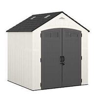 Suncast Ridgeland BMS7704 Storage Shed, 327 cu-ft Capacity, 7 ft 4 in W, 7 ft 1-1/4 in D, 8 ft 2 in H, Resin
