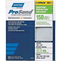 Norton ProSand 07660768171 Sanding Sheet, 11 in L, 9 in W, Medium, 150 Grit, Aluminum Oxide Abrasive, Paper Backing