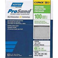 Norton ProSand 07660768173 Sanding Sheet, 11 in L, 9 in W, Medium, 100 Grit, Aluminum Oxide Abrasive, Paper Backing