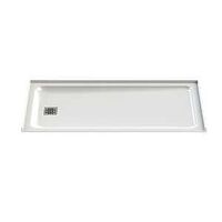 SHOWER BASE LH-DRN WHT 60X32X3