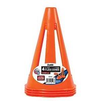 SOCCER CONES 9IN W/LABEL 4CT  