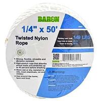 ROPE NYLON TWISTED 1/4INX50FT 