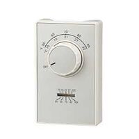 TPI ET9 ET9DTS Line Voltage Thermostat, 20/277 VAC, 22 A, 2 deg F Differential, 50 to 90 deg F Control, White