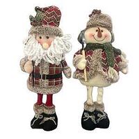 STNDNG SNOWMAN/SANTA FBRC 20IN