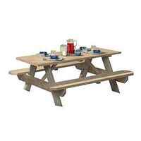 Universal Forest 106116 Picnic Table 27-1/2 in W 6 ft H