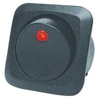 Calterm 40600 Automotive Lighted Round Rocker Switch with Red LED