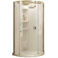 MAAX 105760-000-001-10 Shower Kit, 36 in L, 36 in W, 78 in H, Acrylic, Chrome, Round, 8 mm Glass